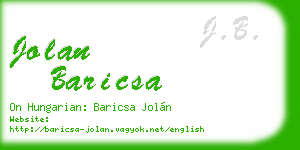 jolan baricsa business card