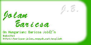 jolan baricsa business card